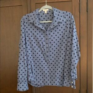 J Crew Blue Polka Dot Blouse